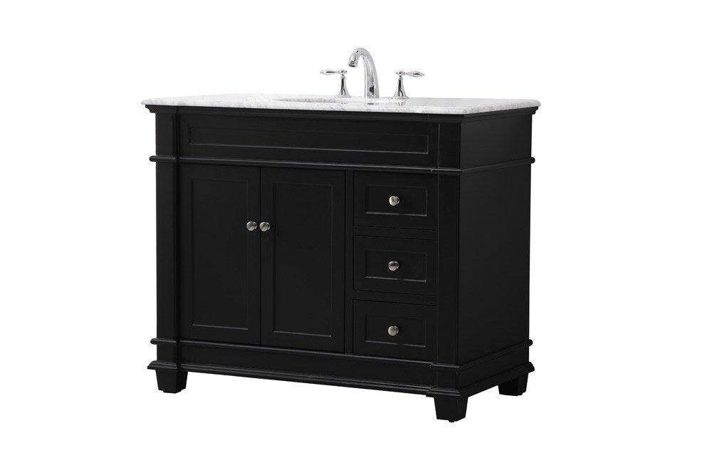 Elegant Furniture & Lighting - Wesley 42 inch Single bathroom vanity set in black - VF50042BK veiw 8
