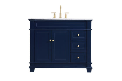 Elegant Furniture & Lighting - Wesley 42 inch Single Bathroom Vanity set in Blue - VF50042BL veiw 1