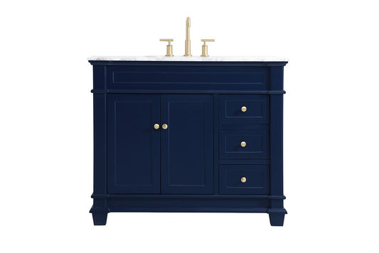 Elegant Furniture & Lighting - Wesley 42 inch Single Bathroom Vanity set in Blue - VF50042BL veiw 1
