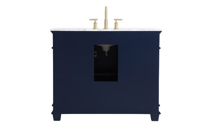 Elegant Furniture & Lighting - Wesley 42 inch Single Bathroom Vanity set in Blue - VF50042BL veiw 8
