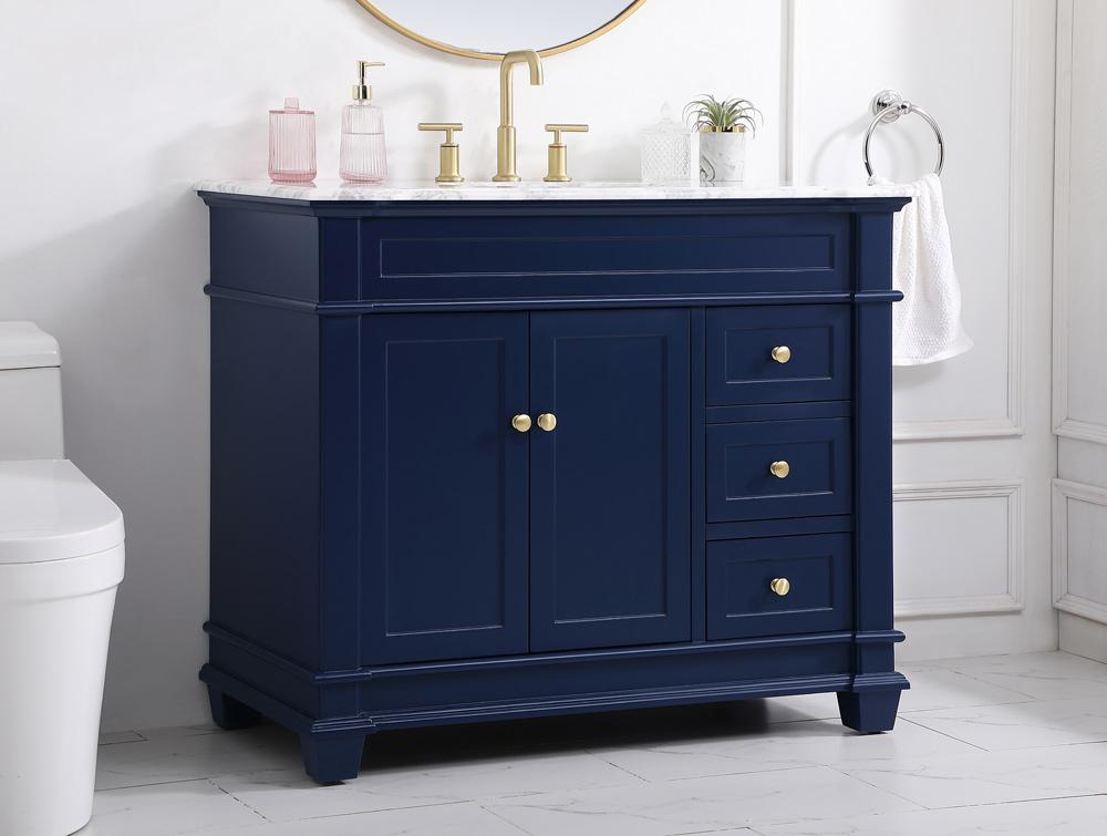 Elegant Furniture & Lighting - Wesley 42 inch Single Bathroom Vanity set in Blue - VF50042BL veiw 9