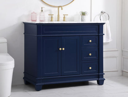 Elegant Furniture & Lighting - Wesley 42 inch Single Bathroom Vanity set in Blue - VF50042BL veiw 9