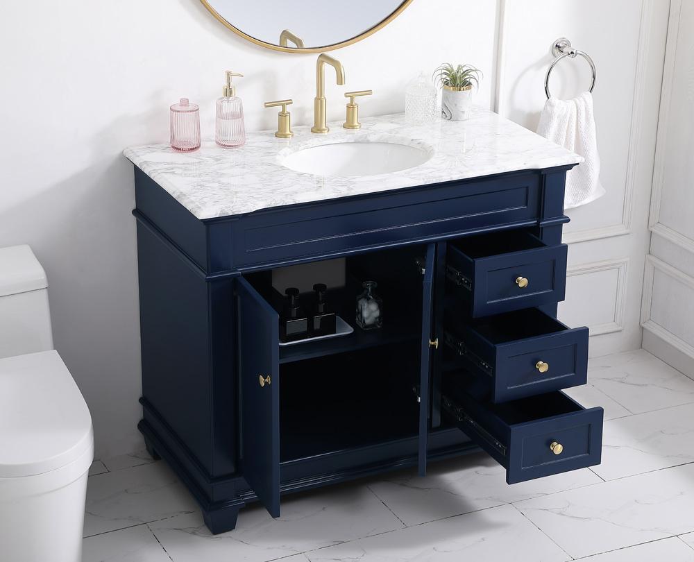 Elegant Furniture & Lighting - Wesley 42 inch Single Bathroom Vanity set in Blue - VF50042BL veiw 10
