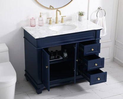 Elegant Furniture & Lighting - Wesley 42 inch Single Bathroom Vanity set in Blue - VF50042BL veiw 10