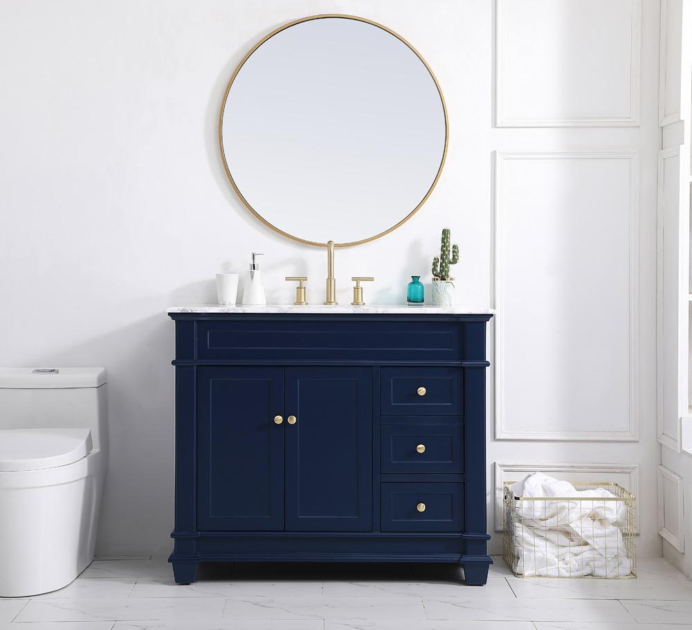 Elegant Furniture & Lighting - Wesley 42 inch Single Bathroom Vanity set in Blue - VF50042BL veiw 11