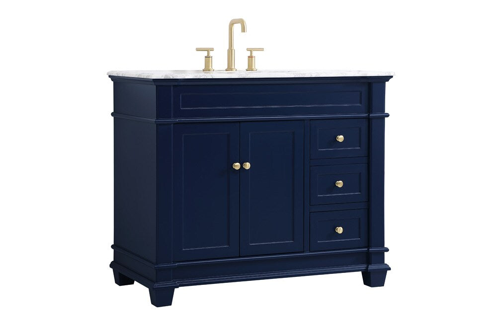 Elegant Furniture & Lighting - Wesley 42 inch Single Bathroom Vanity set in Blue - VF50042BL veiw 14