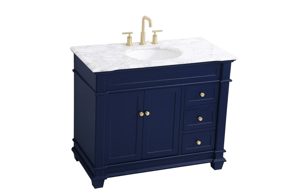 Elegant Furniture & Lighting - Wesley 42 inch Single Bathroom Vanity set in Blue - VF50042BL veiw 15