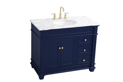 Elegant Furniture & Lighting - Wesley 42 inch Single Bathroom Vanity set in Blue - VF50042BL veiw 15
