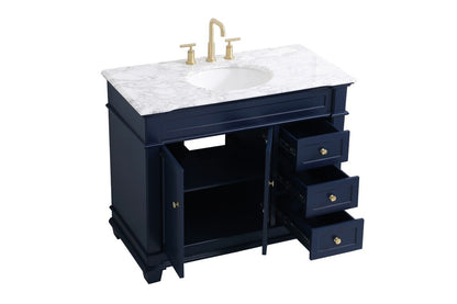 Elegant Furniture & Lighting - Wesley 42 inch Single Bathroom Vanity set in Blue - VF50042BL veiw 16