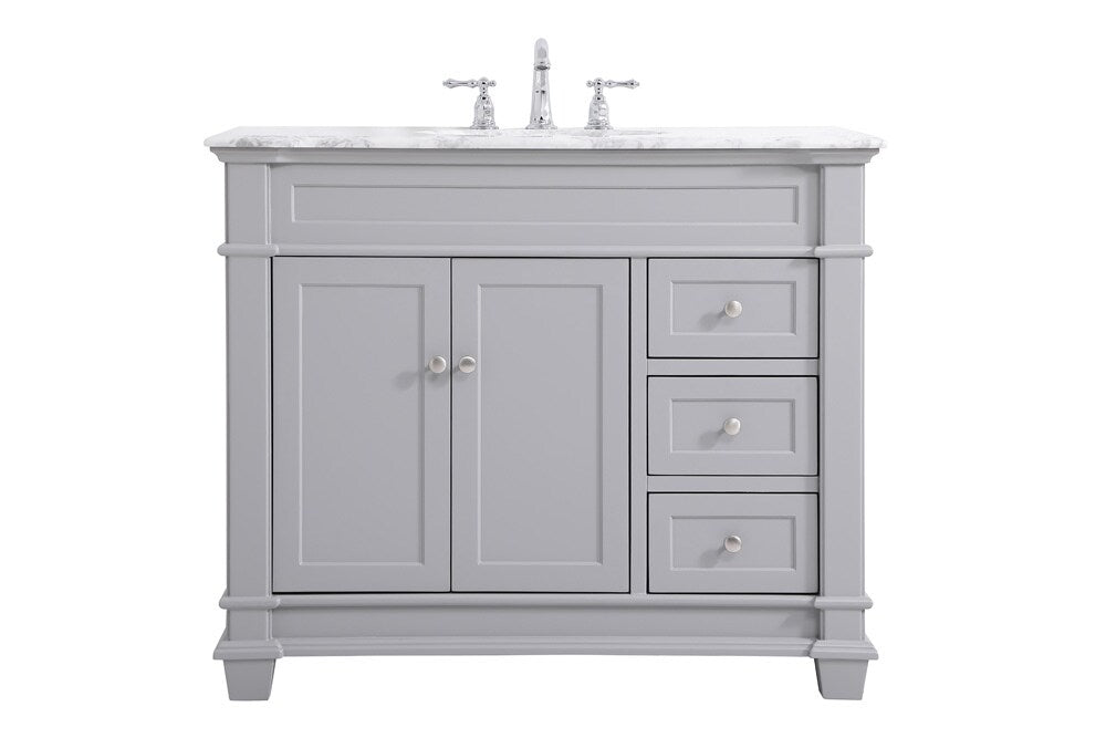 Elegant Furniture & Lighting - Wesley 42 inch Single Bathroom Vanity set in Grey - VF50042GR veiw 1