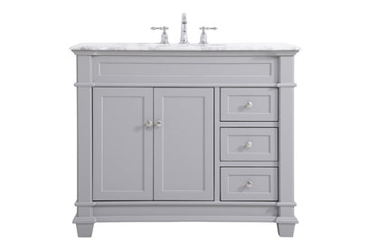 Elegant Furniture & Lighting - Wesley 42 inch Single Bathroom Vanity set in Grey - VF50042GR veiw 1