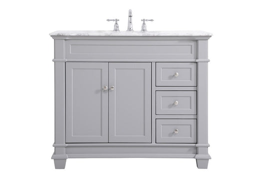 Elegant Furniture & Lighting - Wesley 42 inch Single Bathroom Vanity set in Grey - VF50042GR veiw 1