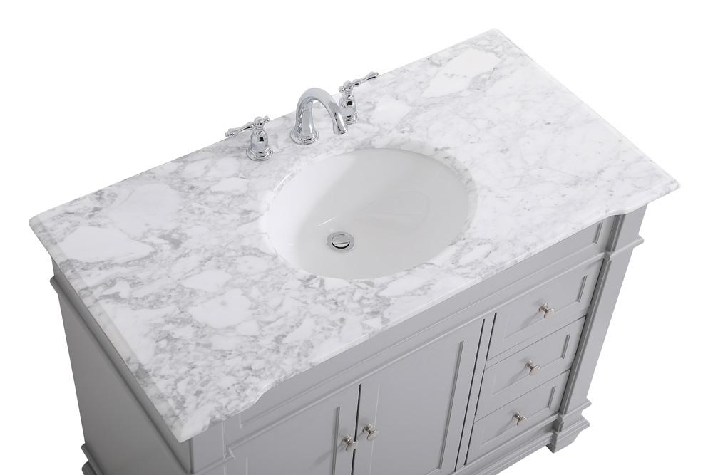 Elegant Furniture & Lighting - Wesley 42 inch Single Bathroom Vanity set in Grey - VF50042GR veiw 3