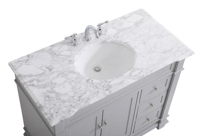 Elegant Furniture & Lighting - Wesley 42 inch Single Bathroom Vanity set in Grey - VF50042GR veiw 3