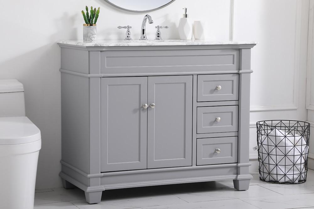 Elegant Furniture & Lighting - Wesley 42 inch Single Bathroom Vanity set in Grey - VF50042GR veiw 9