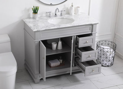 Elegant Furniture & Lighting - Wesley 42 inch Single Bathroom Vanity set in Grey - VF50042GR veiw 10