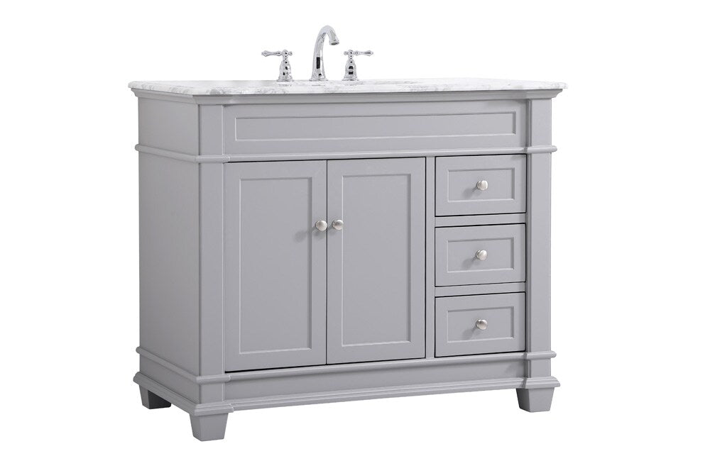Elegant Furniture & Lighting - Wesley 42 inch Single Bathroom Vanity set in Grey - VF50042GR veiw 14