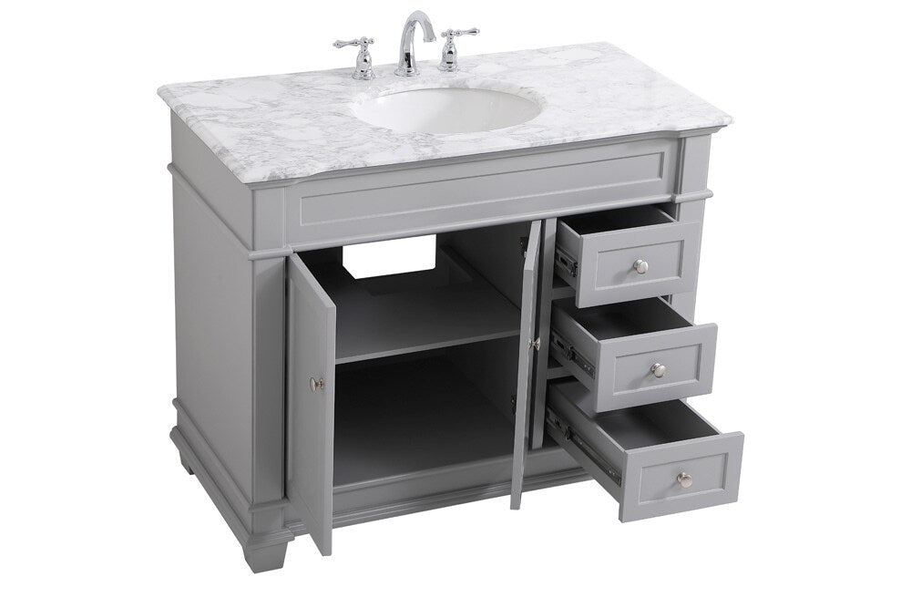 Elegant Furniture & Lighting - Wesley 42 inch Single Bathroom Vanity set in Grey - VF50042GR veiw 16