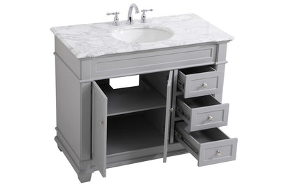 Elegant Furniture & Lighting - Wesley 42 inch Single Bathroom Vanity set in Grey - VF50042GR veiw 16