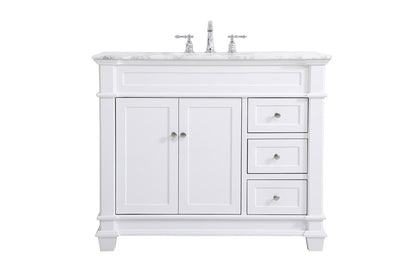 Elegant Furniture & Lighting - Wesley 42 inch Single Bathroom Vanity set in White - VF50042WH veiw 1