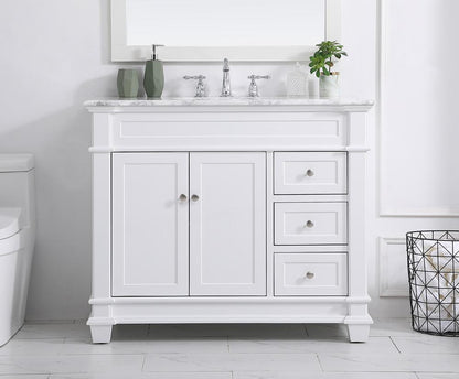 Elegant Furniture & Lighting - Wesley 42 inch Single Bathroom Vanity set in White - VF50042WH veiw 2