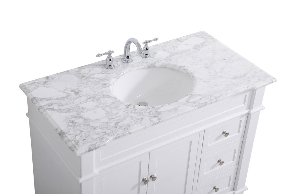 Elegant Furniture & Lighting - Wesley 42 inch Single Bathroom Vanity set in White - VF50042WH veiw 3