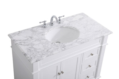 Elegant Furniture & Lighting - Wesley 42 inch Single Bathroom Vanity set in White - VF50042WH veiw 3