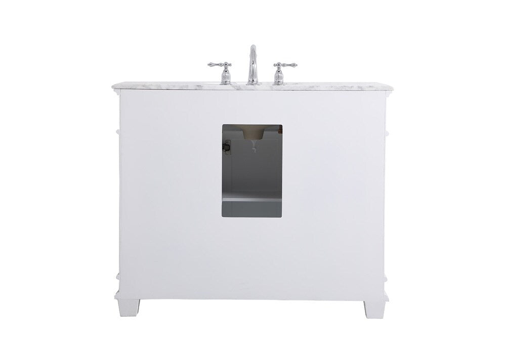 Elegant Furniture & Lighting - Wesley 42 inch Single Bathroom Vanity set in White - VF50042WH veiw 8