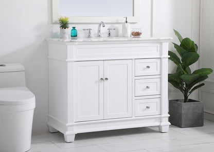 Elegant Furniture & Lighting - Wesley 42 inch Single Bathroom Vanity set in White - VF50042WH veiw 9
