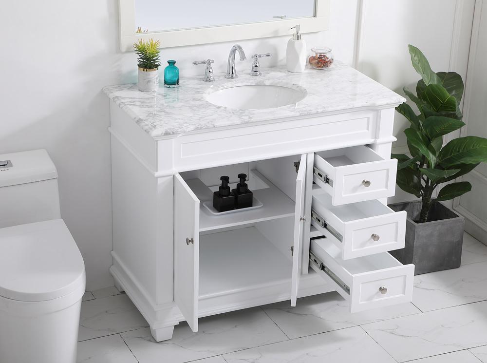 Elegant Furniture & Lighting - Wesley 42 inch Single Bathroom Vanity set in White - VF50042WH veiw 10