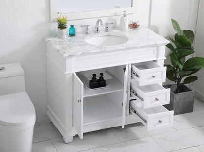 Elegant Furniture & Lighting - Wesley 42 inch Single Bathroom Vanity set in White - VF50042WH veiw 10