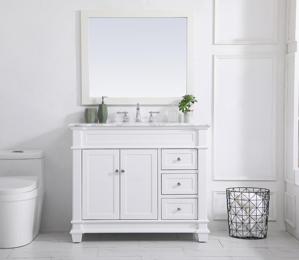 Elegant Furniture & Lighting - Wesley 42 inch Single Bathroom Vanity set in White - VF50042WH veiw 11
