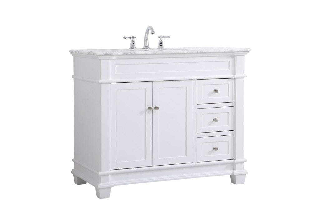 Elegant Furniture & Lighting - Wesley 42 inch Single Bathroom Vanity set in White - VF50042WH veiw 14