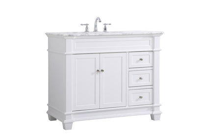Elegant Furniture & Lighting - Wesley 42 inch Single Bathroom Vanity set in White - VF50042WH veiw 14