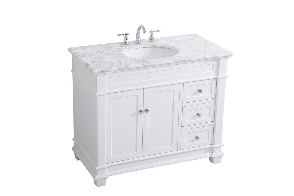 Elegant Furniture & Lighting - Wesley 42 inch Single Bathroom Vanity set in White - VF50042WH veiw 15