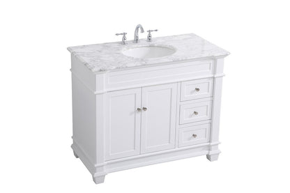 Elegant Furniture & Lighting - Wesley 42 inch Single Bathroom Vanity set in White - VF50042WH veiw 15