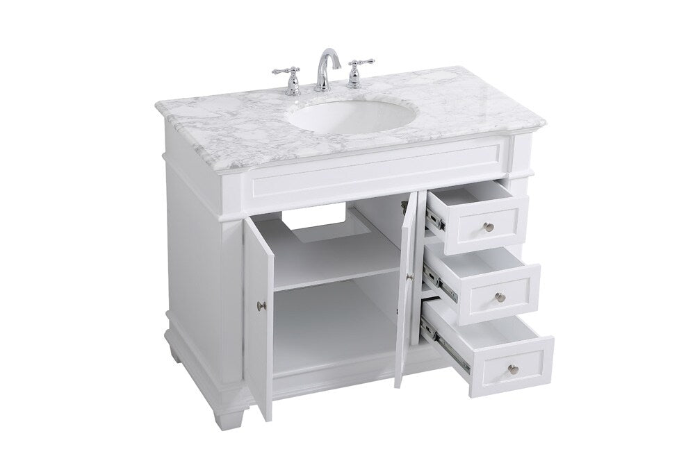 Elegant Furniture & Lighting - Wesley 42 inch Single Bathroom Vanity set in White - VF50042WH veiw 16