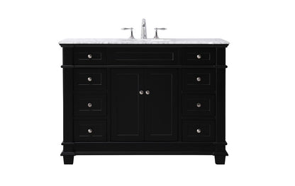 Elegant Furniture & Lighting - Wesley 48 inch Single bathroom vanity set in black - VF50048BK veiw 1