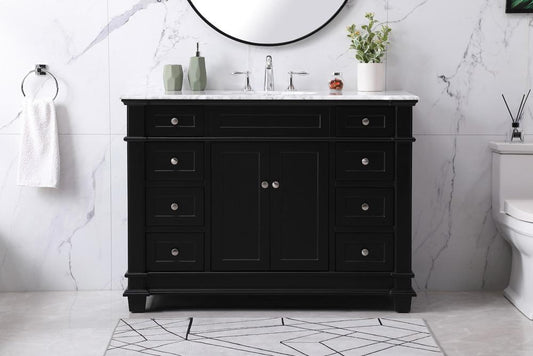 Elegant Furniture & Lighting - Wesley 48 inch Single bathroom vanity set in black - VF50048BK veiw 2