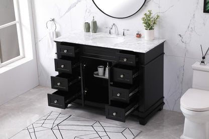 Elegant Furniture & Lighting - Wesley 48 inch Single bathroom vanity set in black - VF50048BK veiw 4