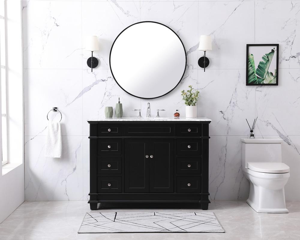 Elegant Furniture & Lighting - Wesley 48 inch Single bathroom vanity set in black - VF50048BK veiw 5