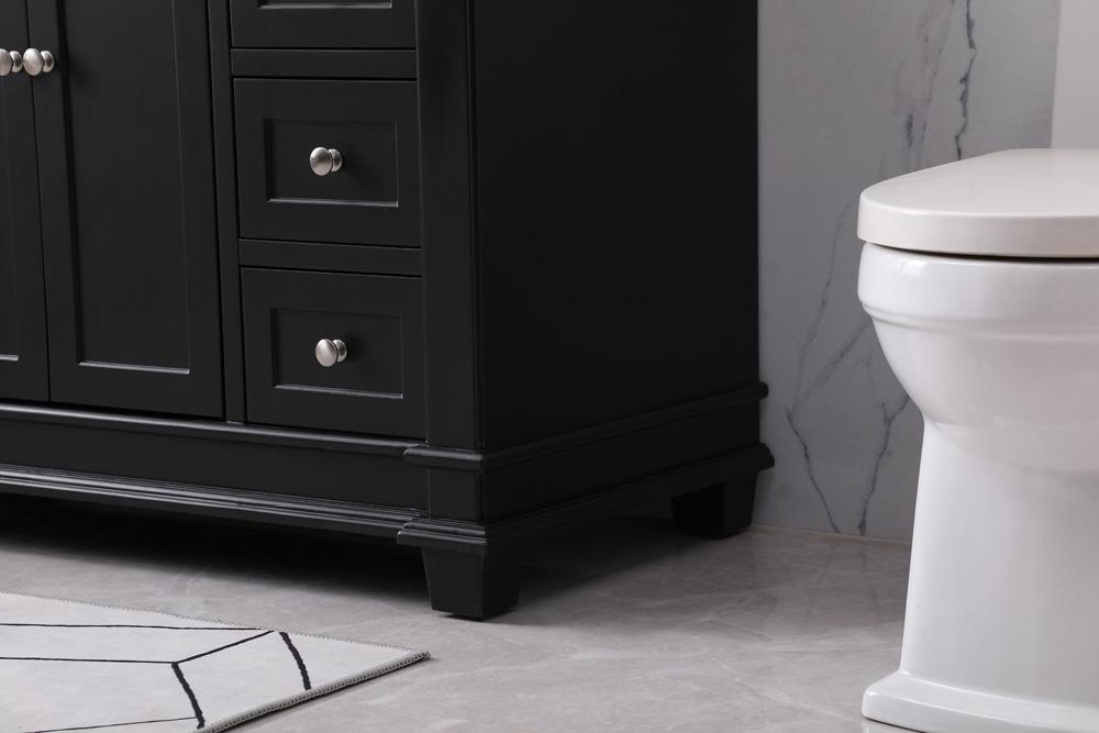 Elegant Furniture & Lighting - Wesley 48 inch Single bathroom vanity set in black - VF50048BK veiw 7
