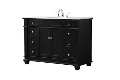 Elegant Furniture & Lighting - Wesley 48 inch Single bathroom vanity set in black - VF50048BK veiw 8