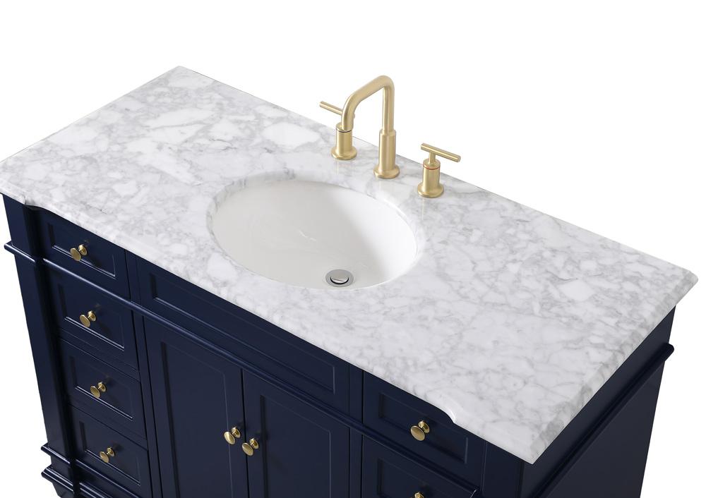 Elegant Furniture & Lighting - Wesley 48 inch Single Bathroom Vanity set in Blue - VF50048BL veiw 3