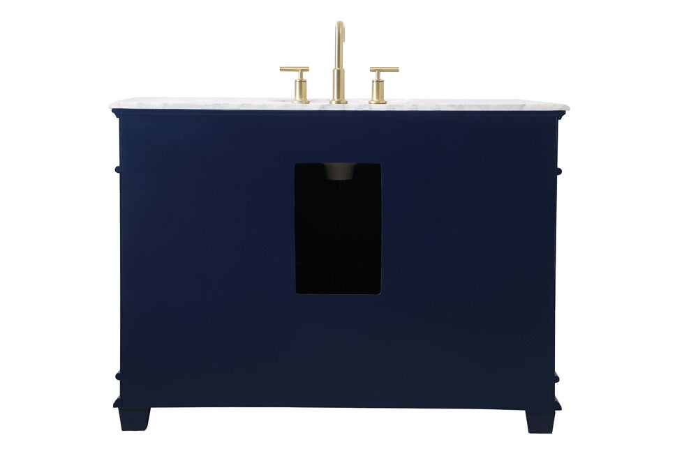 Elegant Furniture & Lighting - Wesley 48 inch Single Bathroom Vanity set in Blue - VF50048BL veiw 8