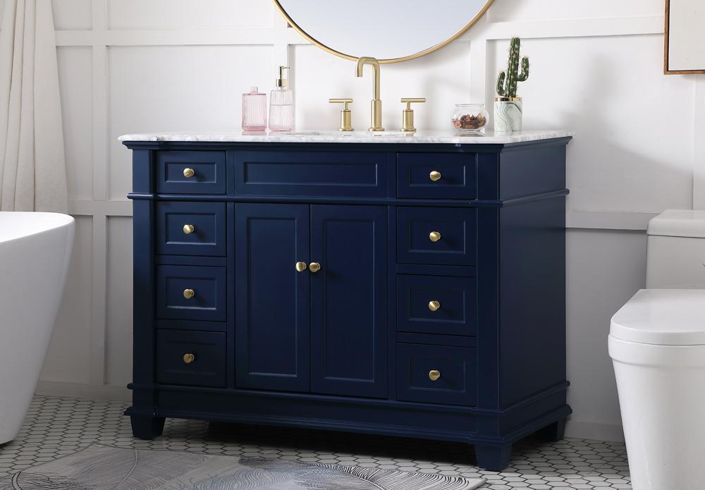 Elegant Furniture & Lighting - Wesley 48 inch Single Bathroom Vanity set in Blue - VF50048BL veiw 9