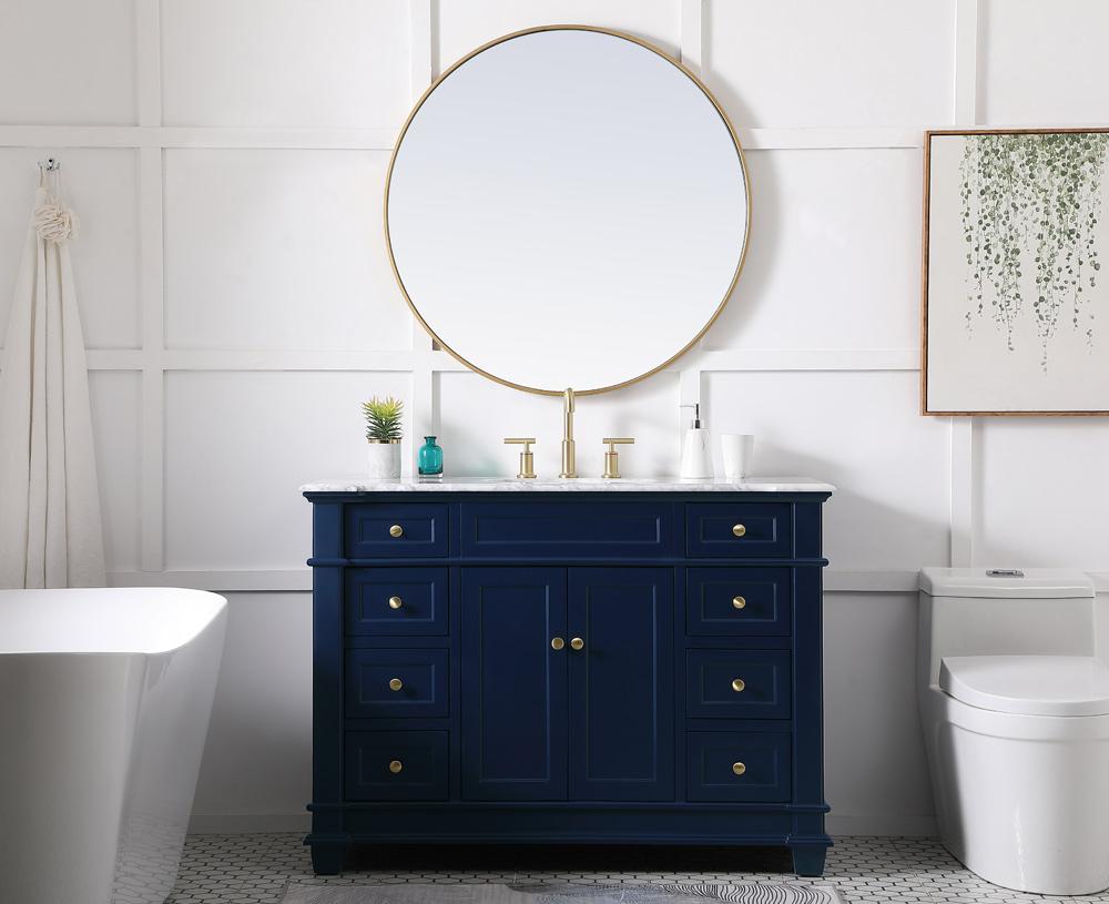 Elegant Furniture & Lighting - Wesley 48 inch Single Bathroom Vanity set in Blue - VF50048BL veiw 11