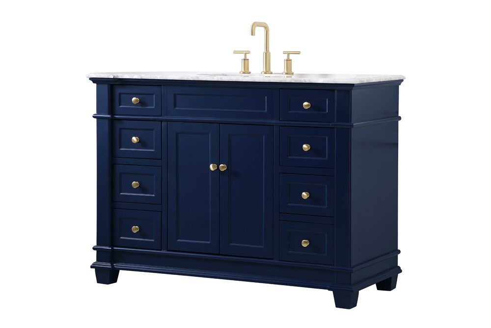Elegant Furniture & Lighting - Wesley 48 inch Single Bathroom Vanity set in Blue - VF50048BL veiw 14