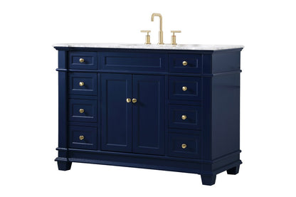 Elegant Furniture & Lighting - Wesley 48 inch Single Bathroom Vanity set in Blue - VF50048BL veiw 14