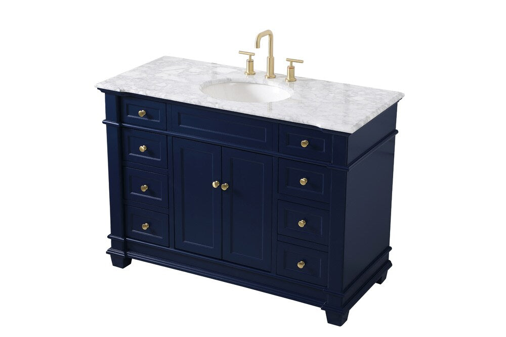 Elegant Furniture & Lighting - Wesley 48 inch Single Bathroom Vanity set in Blue - VF50048BL veiw 15